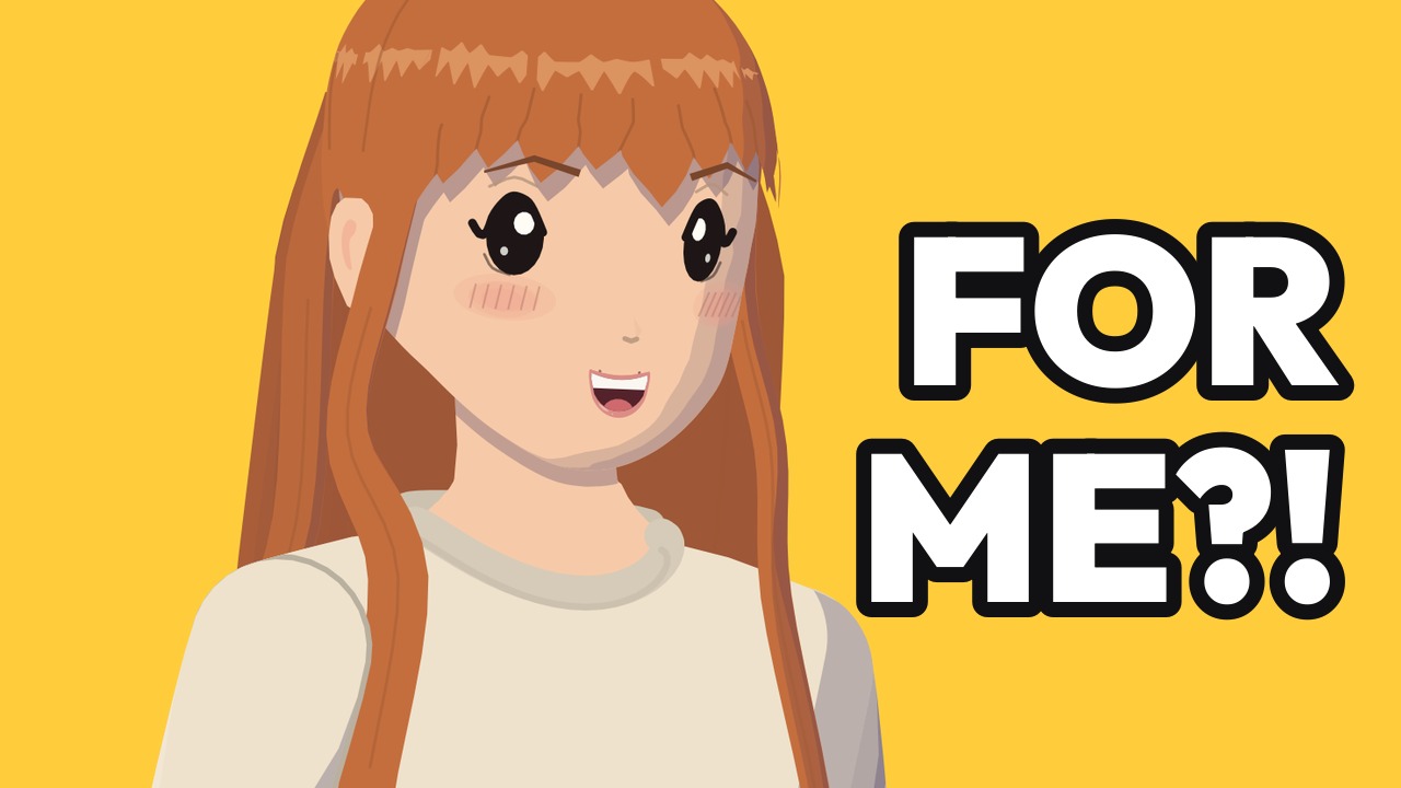 Thumbnail: Ella overjoyed on sunny yellow, with the words FOR ME?!